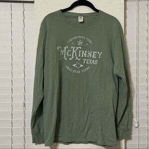 Sage Green Long Sleeve Tee featuring McKinney, Texas